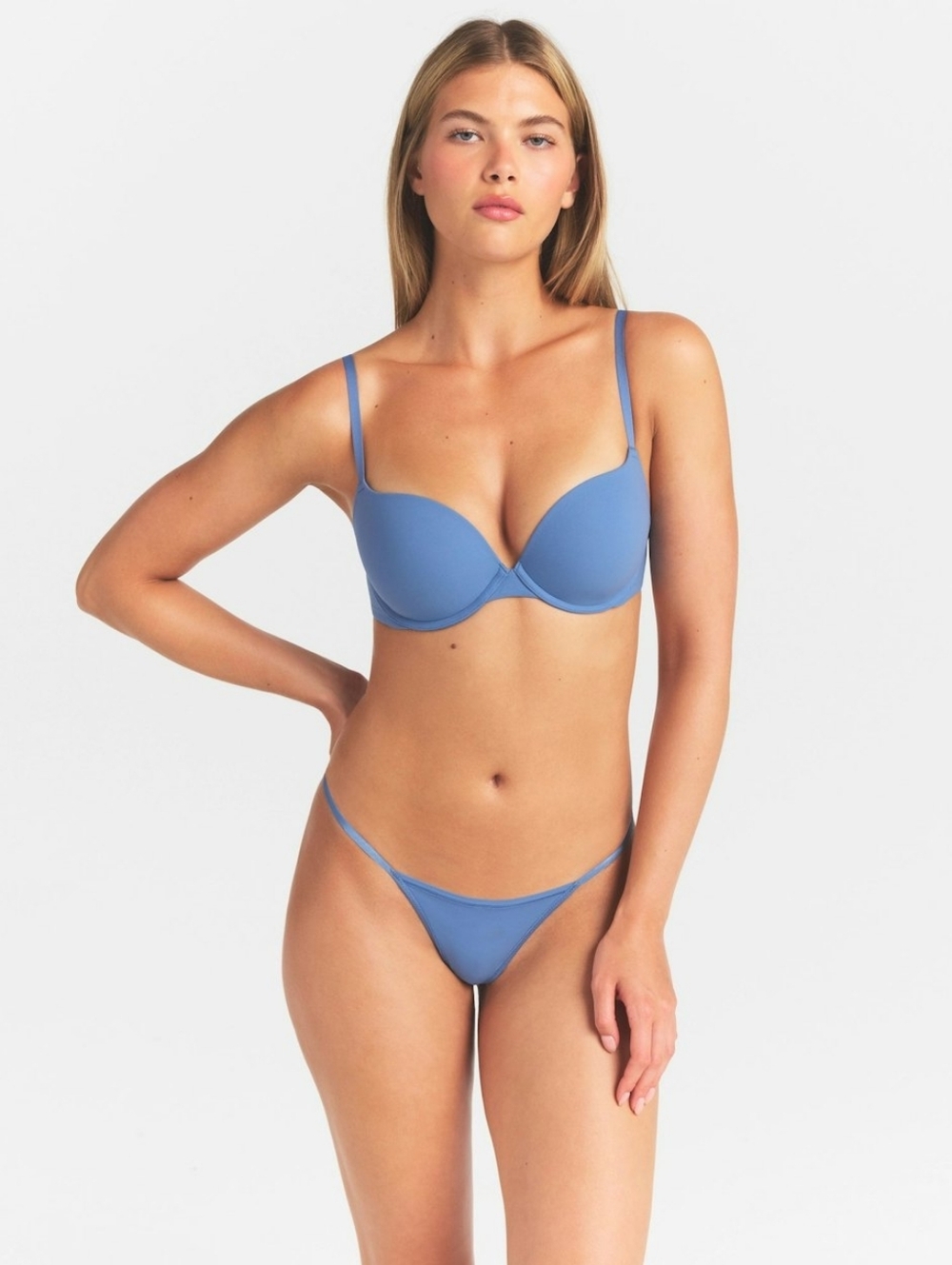 SKIMS Fits Everybody Push Up Demi Bra In Slate (Discontinued Slate Color) In 44D